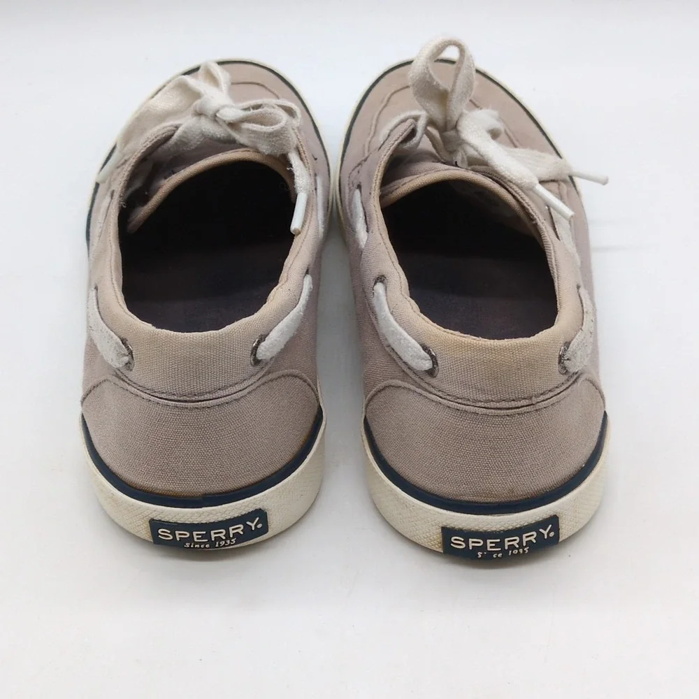 Sperry Loafers Womens‎ Pier Gray 9 Boat Shoes Canvas Casual Top Sider STS83191
